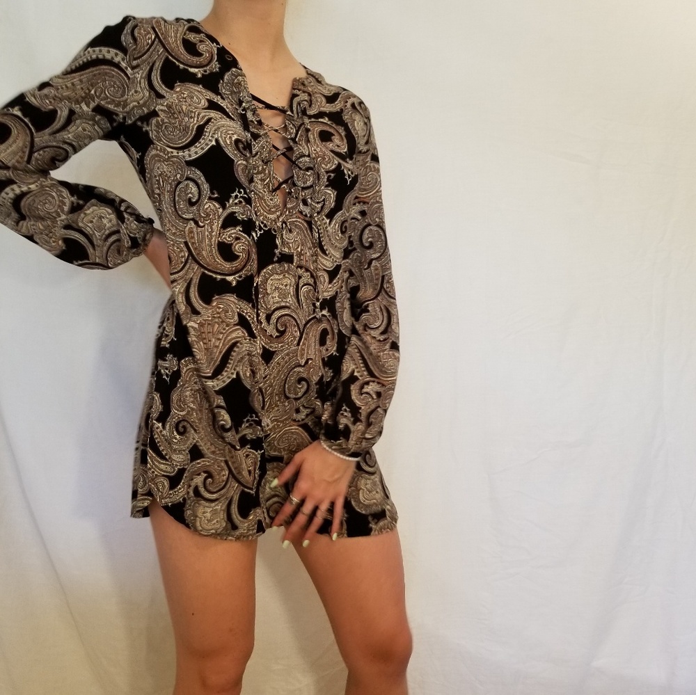 Long sleeve bohemian dress